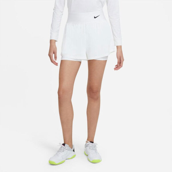 Nike Advantage Short Spring 2021 Women's Tennis Apparel White/Black, Size XS