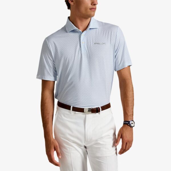 RLX Cross Club Short Sleeve Polo Shirt, Light Blue