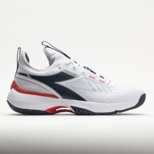 Diadora Finale AG Men's Tennis Shoes White/Blue Corsair/ Fiery Red Size 9 Width D - Medium