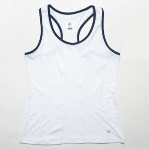 Fila Essentials Racerback Tank Women's Tennis Apparel White/Navy, Size XL