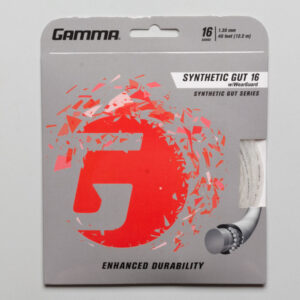 Gamma Synthetic Gut 16 Wearguard Tennis String Packages White, Size String Package