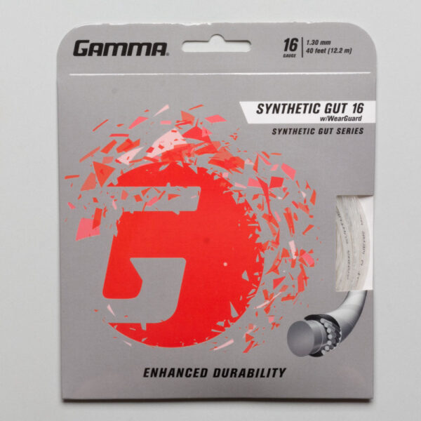 Gamma Synthetic Gut 16 Wearguard Tennis String Packages White, Size String Package