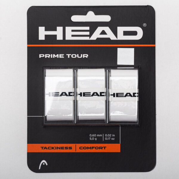 HEAD Prime Tour Overgrip 3 Pack Tennis Overgrips White