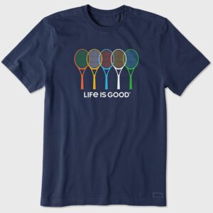 Life is Good Tennis Spectrum Crusher-Lite Tee Men's Tennis Apparel Darkest Blue, Size XL