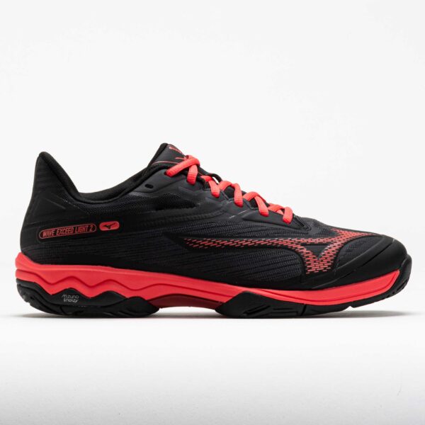 Mizuno Wave Exceed Light 2 AC Men's Tennis Shoes Black/Radient Red Size 11.5 Width D - Medium