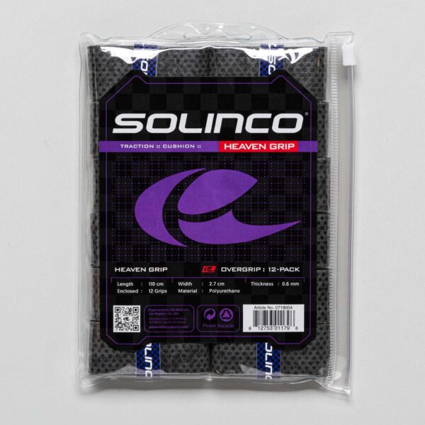 Solinco Heaven Grips Overgrips 12 Pack Tennis Overgrips Grey