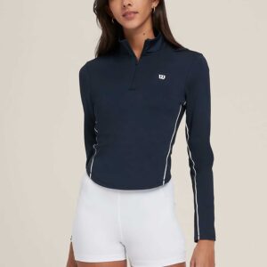 Wilson Brentwood Half-Zip Women's Tennis Apparel Classic Navy, Size Large