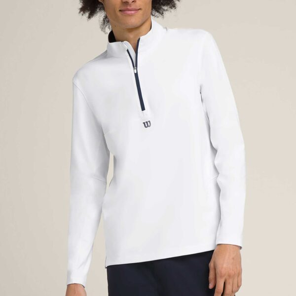 Wilson Elevate Performance Half-Zip Men's Tennis Apparel Bright White, Size XXL