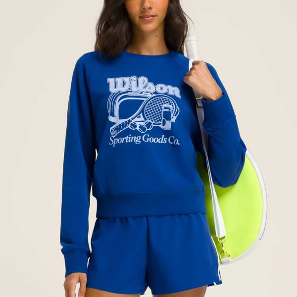 Wilson Sideline Crew Women's Tennis Apparel Royal Blue, Size Small
