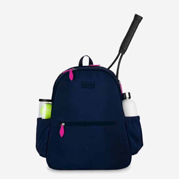 Ame & Lulu Courtside Tennis Backpack 2.0 Tennis Bags Navy/Pink