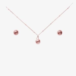 Chelsea Charles CC Sport Rose Gold Tennis Necklace and Earrings Gift Set