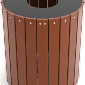 Frog Furnishings Round Standard Waste Receptacle (32 Gallon) w Hinged Option for Tennis Courts