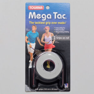 Tourna Mega Tac Overgrips 3 Pack Tennis Overgrips White