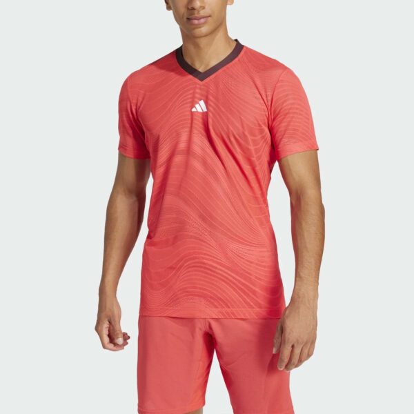 adidas Freelift Mesh Tee Pro Australian Open 2025 Men's Tennis Apparel Semi Lucid Red, Size Large