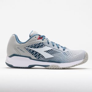 Diadora Speed Competition 7+ AG Men's Tennis Shoes Silver/Oceanview/White Size 9 Width D - Medium