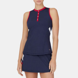 Fila Heritage Essentials Full Coverage Tank Women's Tennis Apparel Fila Navy/Crimson/White, Size XL