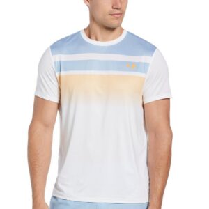 Grand Slam Chest Stripe Fade Out Short Sleeve Tennis Tee Shirt