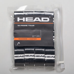 HEAD Prime Tour Overgrip 12 Pack Tennis Overgrips Black