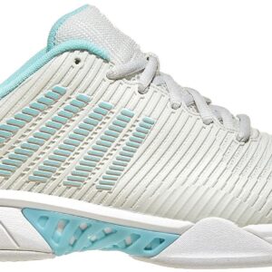 K-Swiss Women's Hypercourt Express 2 Tennis Shoes (Vaporous Gray/White/Blue Glow)