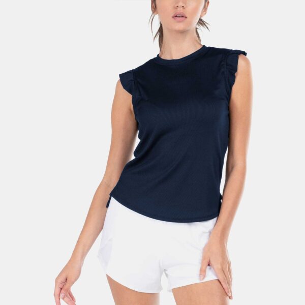 Lucky In Love Bring It On Rib Tank Women's Tennis Apparel Midnight, Size Large