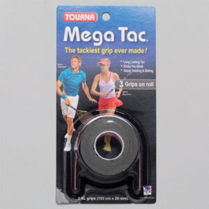 Tourna Mega Tac Overgrips 3 Pack Tennis Overgrips Black
