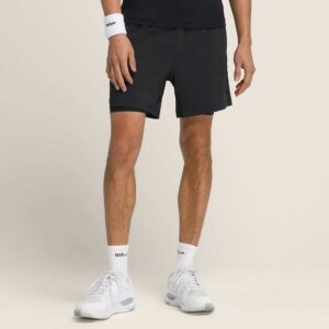 Wilson Doubleday Short 7" Men's Tennis Apparel Black, Size Medium