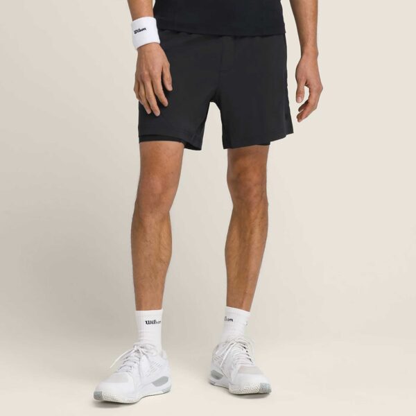 Wilson Doubleday Short 7" Men's Tennis Apparel Black, Size Medium