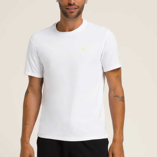 Wilson Easy Street Tee Men's Tennis Apparel Bright White/Yellow, Size Medium