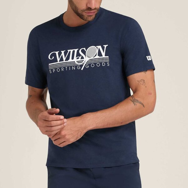 Wilson Easy Street Tee Men's Tennis Apparel Classic Navy/Bright White, Size Medium