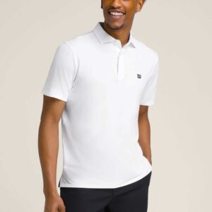 Wilson League Polo Men's Tennis Apparel Bright White, Size Large