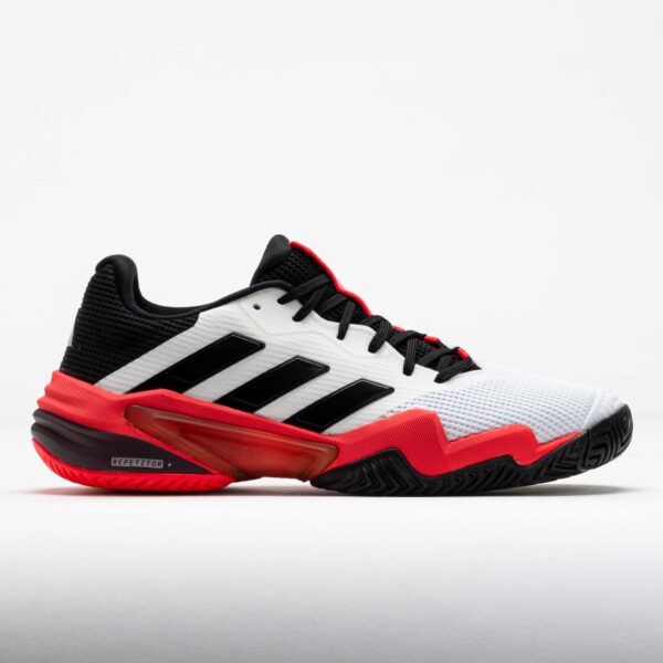 adidas Barricade 13 Men's Tennis Shoes White/Core Black/Lucid Red Size 12 Width D - Medium