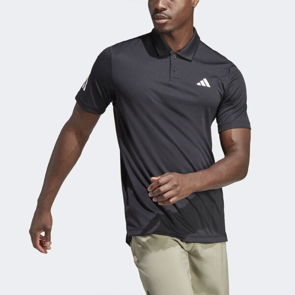adidas Club 3-Stripe Polo 2023 Men's Tennis Apparel Black, Size Small
