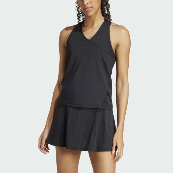 adidas Club V-Neck Tank 2025 Women's Tennis Apparel Black, Size Medium