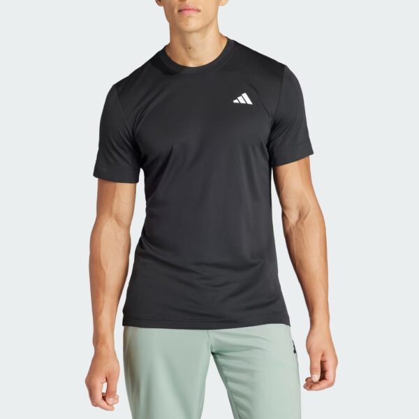 adidas Tennis FreeLift Tee Men's Tennis Apparel Black, Size Large
