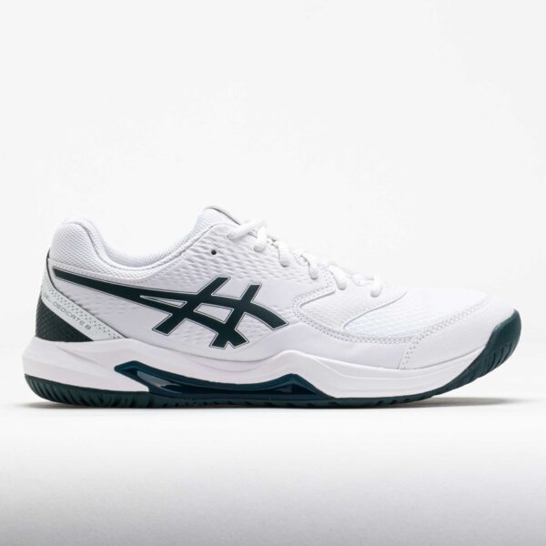 ASICS GEL-Dedicate 8 Men's Tennis Shoes White/Saxon Green Size 9 Width D - Medium