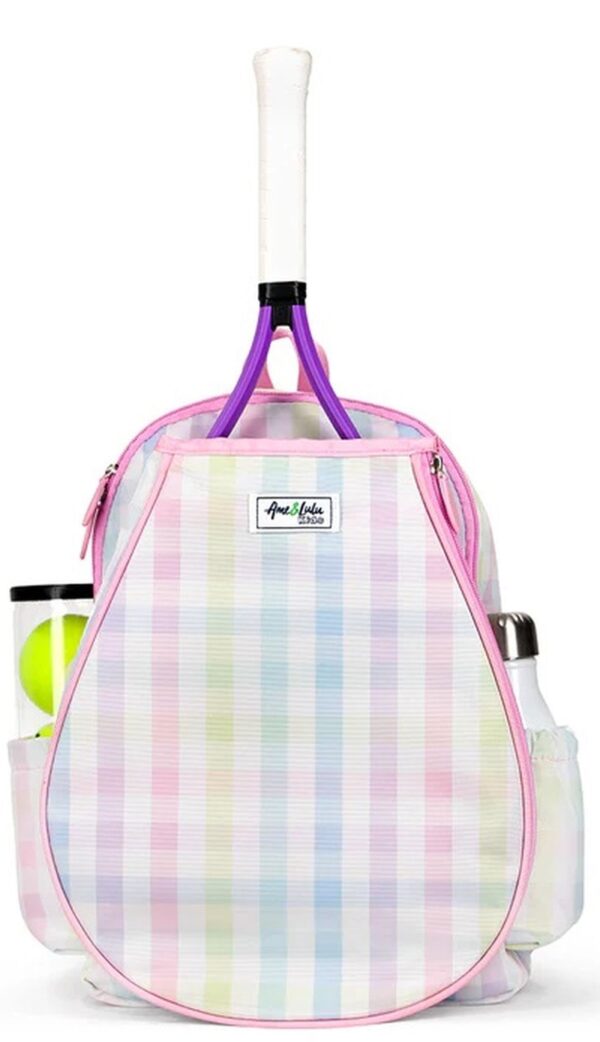 Ame & Lulu Little Love Tennis Backpack (Rainbow Gingham)