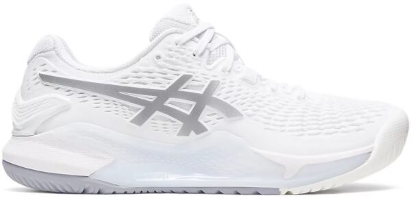 Asics Women's Gel-Resolution 9 Tennis Shoes (White/Pure Silver)