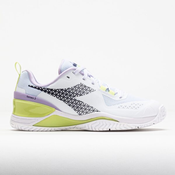 Diadora Blushield Torneo 2 AG Women's Tennis Shoes White/Astral Aura Size 7 Width B - Medium