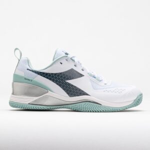Diadora Blushield Torneo 2 Clay Women's Tennis Shoes White/Legion Blue/Surf Spray Size 7 Width B - Medium