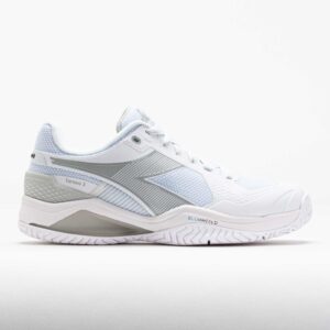 Diadora Blushield Torneo 3 AG Men's Tennis Shoes White/Silver Size 11 Width D - Medium