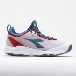 Diadora Speed Blushield Fly 4+ AG Men's Tennis Shoes White/Oceanview/Salsa Size 12 Width D - Medium