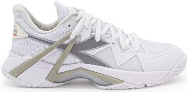 Diadora Women's B.Icon 2 All Ground Tennis Shoes (White/Silver)