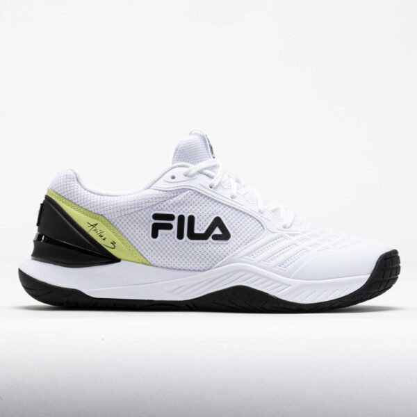 Fila Axilus 3 Energized Men's Tennis Shoes White/Black/Shadow Lime Size 10.5 Width D - Medium