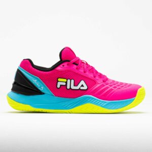 Fila Axilus 3 Energized Women's Tennis Shoes Pink Glo/Bluefish/Safety Yellow Size 6.5 Width B - Medium