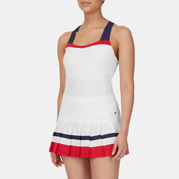 Fila Heritage Essentials Racerback Tank Women's Tennis Apparel White/Crimson/Fila Navy, Size Large