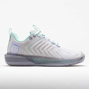 K-Swiss Ultrashot 3 Women's Tennis Shoes Nimbus Cloud/Lilac Gray/Neon Purple Size 10 Width B - Medium