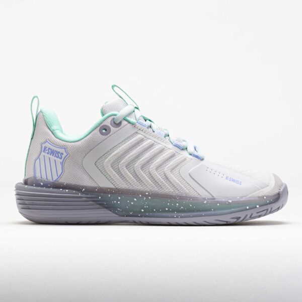 K-Swiss Ultrashot 3 Women's Tennis Shoes Nimbus Cloud/Lilac Gray/Neon Purple Size 10 Width B - Medium