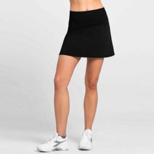 Lucky In Love Long Baseline Skirt Women's Tennis Apparel Black, Size Large