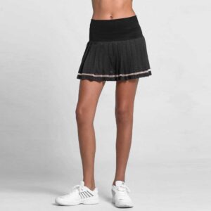 Lucky In Love Long Be Tulle Pleat Skirt Women's Tennis Apparel Black, Size Large