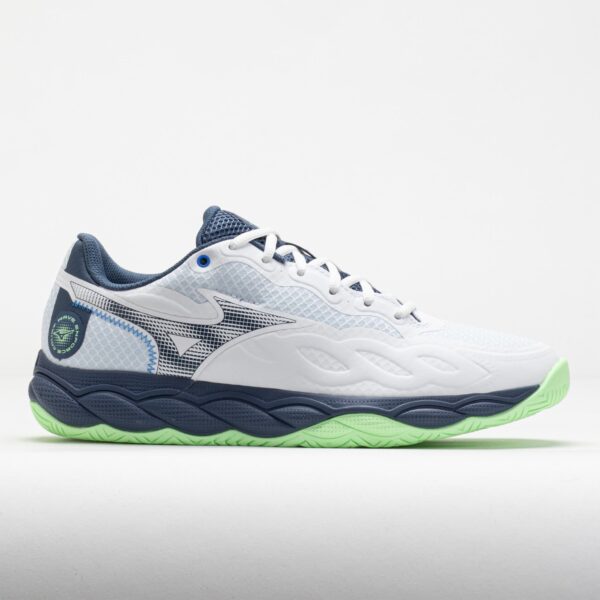 Mizuno Wave Enforce Court AC Men's Tennis Shoes White/Vintage Indigo Size 11.5 Width D - Medium